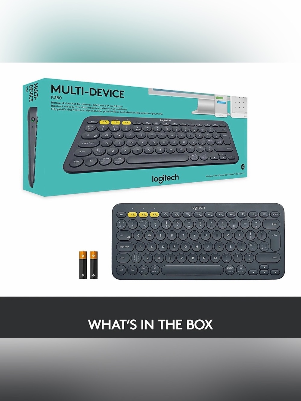 Logitech K380 Multi-Device Compact Wireless Keyboard — Black